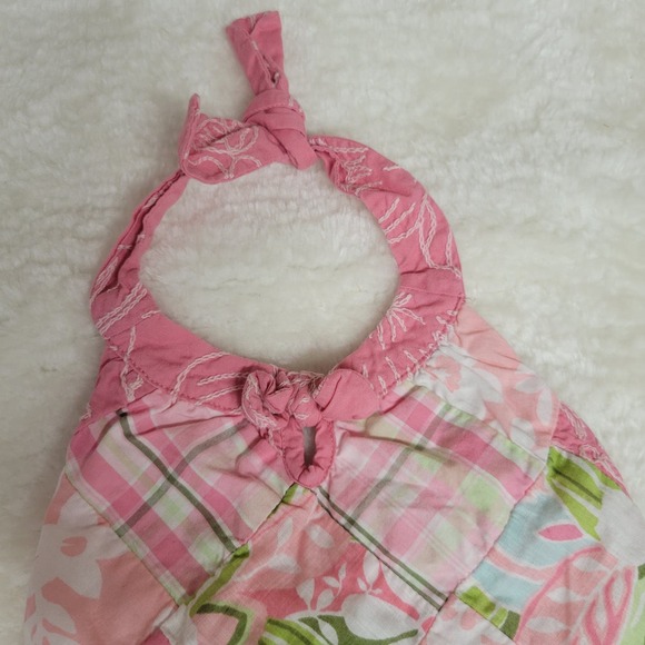 Janie & Jack Girls Quilted Patchwork Halter Sun Dress - Picture 4 of 7